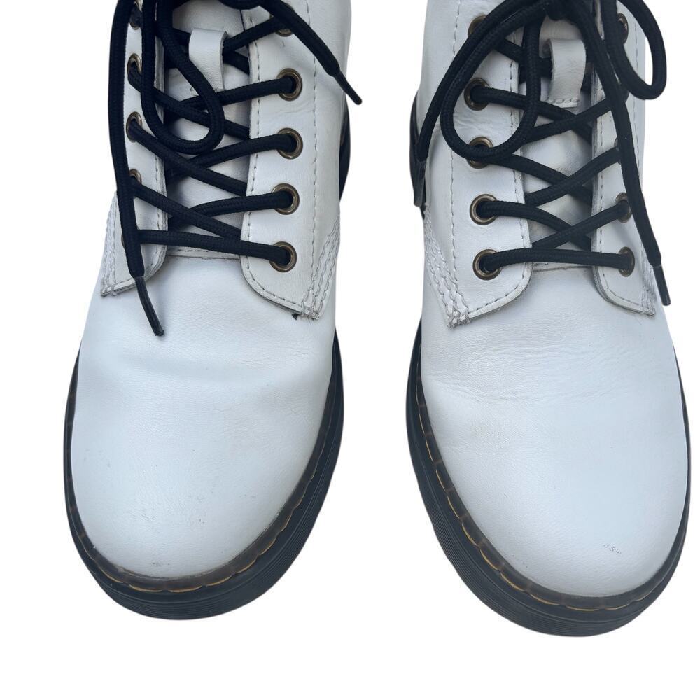 Dr Marten Zavala White Leather Combat Boots US Women's Size 8 EU 39 - Picture 6 of 8